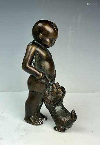 Bronze Boy With Dog