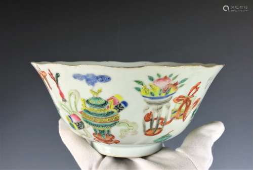 Famille Rose Porcelain Bowl with Mark