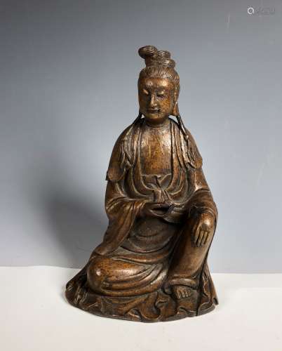 Carved Bamboo  Figure  of GuanYin