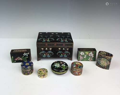 Group of Cloisonne Enamel Boxes