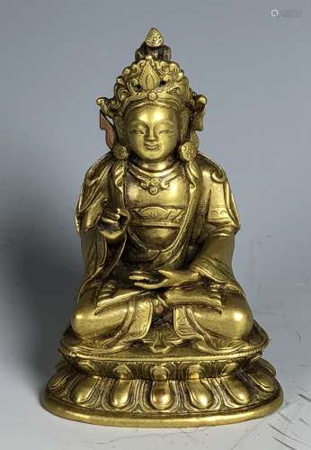 Gilt Bronze Figure of Akshobhya Buddha