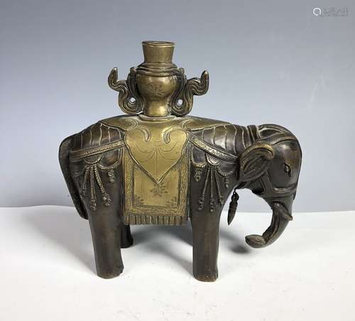 Bronze Elephant Candle Holder