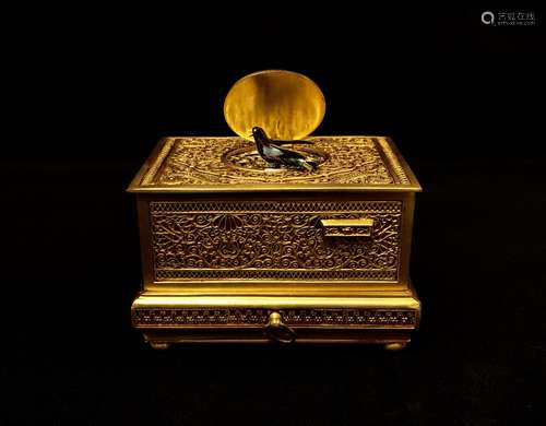 Gilt Singing Bird Music Box