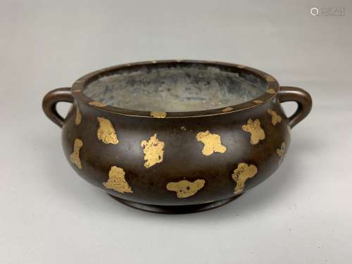 Gold Splash Bronze Censer with Mark