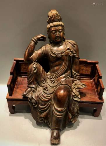 Carved Boxwood Figure of GuanYin