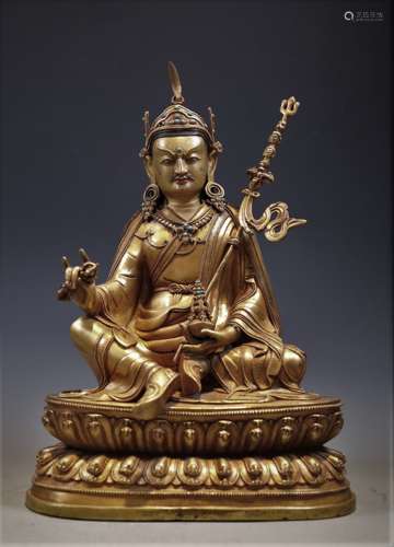 Gilt Bonze Figure of Padmas Ambhava