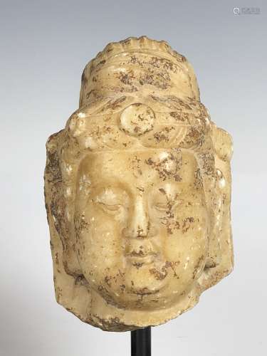 Carved Stone Head of GuanYin