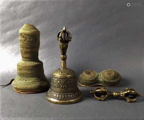 Bronze Hand Bell and Vajrakilaya with Cover