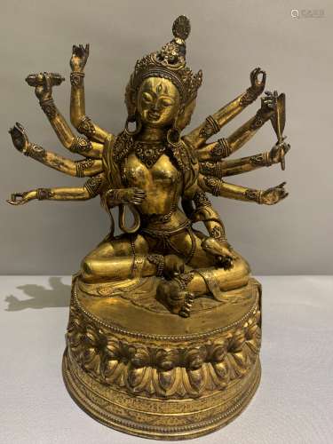 Sino-Tibetan Gilt Bronze Figure Buddha