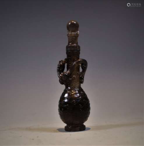 Ornate Rock Crystal Snuff Bottle