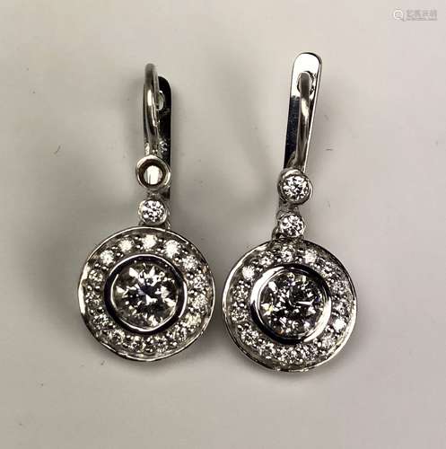 14k White Gold Diamond Earrings