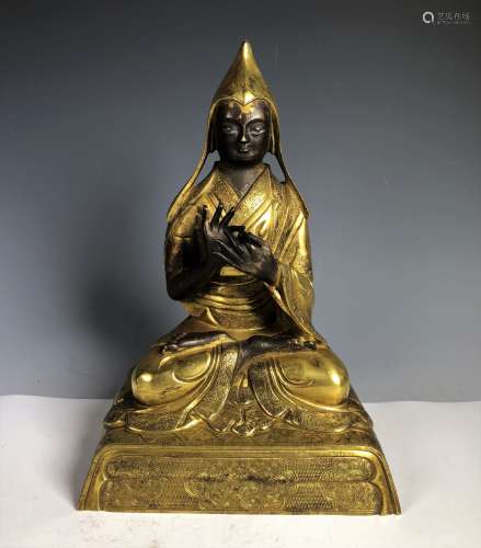 Gilt Bronze Figure of Guru