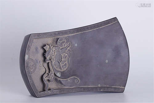 17-19TH CENTURY, A DRAGON PATTERN INK STONE, QING DYNASTY