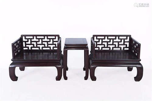 14-16TH CENTURY, A SET OF AGILAWOOD TABLE&CHAIR,MING DYNASTY