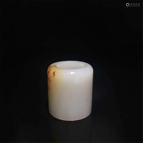 A WHITE JADE RING