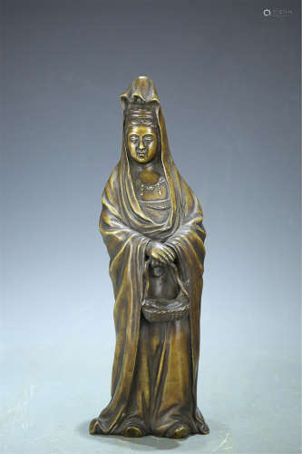 17-19TH CENTURY, A BRONZE AVALOKITESVARA STATUE, QING DYNASTY