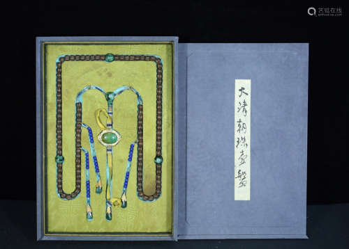 A CHENXIANG WOOD BEAD STRING NECKLACE