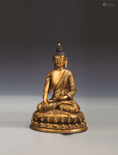 明16世纪铜鎏金释迦摩尼佛像