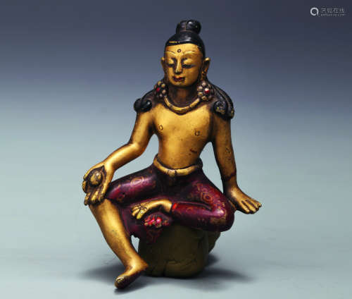 十二世纪铜鎏金西藏药师佛
