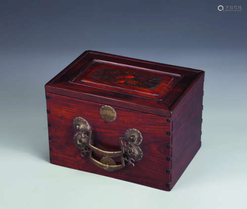 清红木文具盒