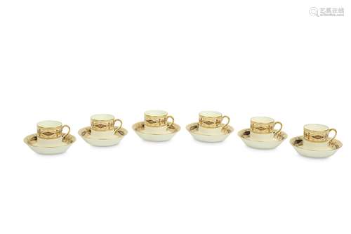 A CASED CAULDON CHINA COFFEE SERVICE FOR SIX