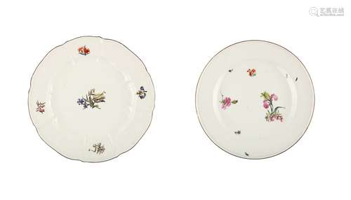 TWO MEISSEN PLATES