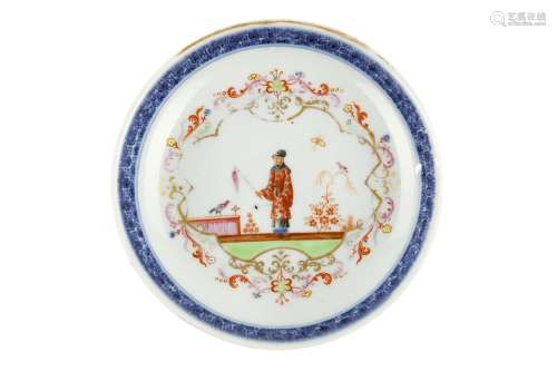 A HAUSMALER-DECORATED CHINESE EXPORT PORCELAIN SAUCER