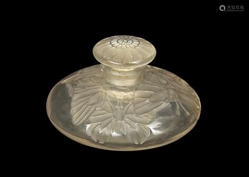 A RENÉ LALIQUE FROSTED AND POLISHED GLASS 'MISTI' PERFUME BOTTLE AND STOPPER