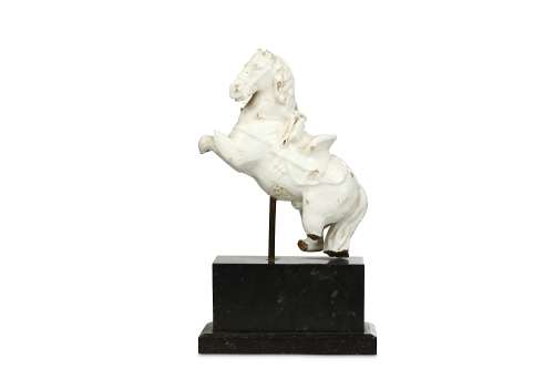 A FRAGMENTARY WHITE DELFT MODEL OF A HORSE