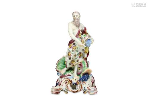 A BOW PORCELAIN FIGURE OF NEPTUNE