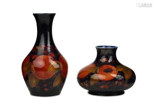 TWO WILLIAM MOORCROFT 'POMEGRANATE' POTTERY VASES