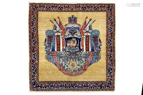 A FINE KASHKULI RUG, SOUTH-WEST PERSIA approx; 3ft.4in. x 3ft.(102cm. x 99cm.) The field with very