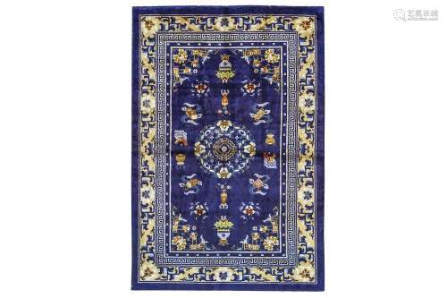 A VERY FINE SILK CHINESE RUG approx: 6ft.1in. x 6ft.1in.(185cm. x 124cm.) The field with various