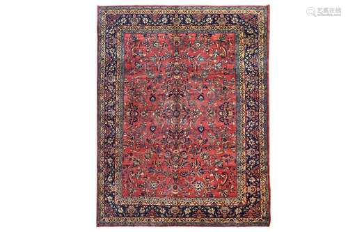 A FINE ANTIQUE KIRMAN CARPERT, SOUTH PERSIA approx: 12ft.9in. x 9ft.6in.(390cm. x 289cm.)