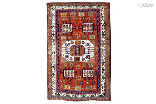 AN ANTIQUE KAZAK KARACHOPF RUG, SOUTH CAUCASUS approx: 6ft.10in. x 4ft.5in.(208cm. x 135cm.) Very