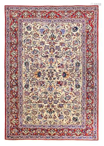 AN EXTREMELY FINE NAIN TUDESHK RUG, CENTRAL PERSIA approx: 7ft.2in. x 4ft.11in.(218cm. x 150cm.)