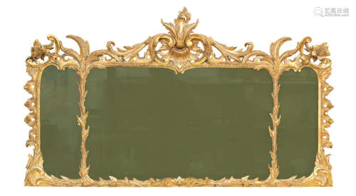 A 19th century giltwood and gesso overmantle mirror