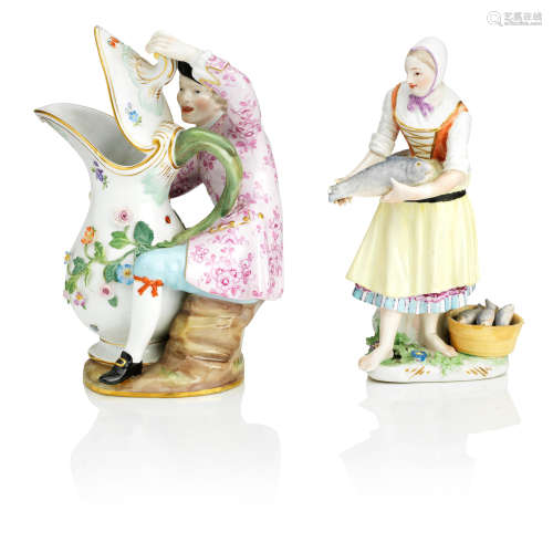 Mid 18th century  A Meissen figure of a female fish seller