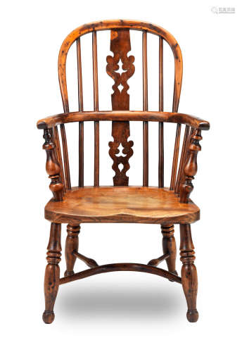 A Victorian adolescent's yew and elm Windsor armchair, Nottinghamshire, circa 1840-60