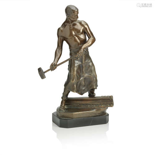 Rudolf Kaesbach (German, 1873-1955), A bronze model of a ship yard worker