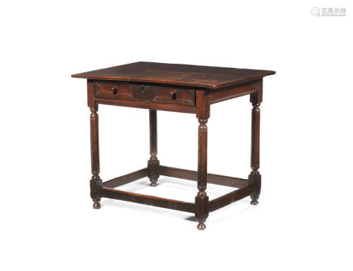 A Charles II joined oak side table, circa 1660