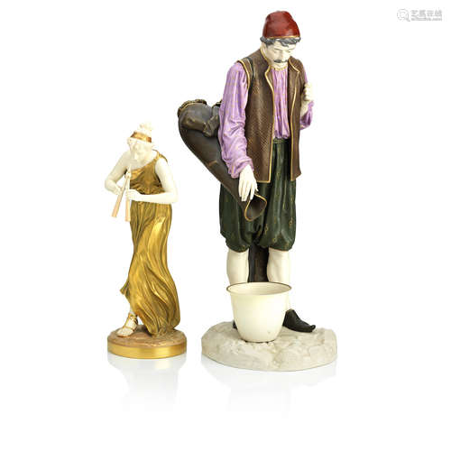 Dated 1872 and 1908 Two Royal Worcester figures by James Hadley