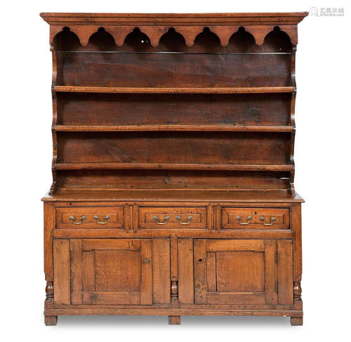 A 18th/19th century oak fully enclosed high dresser