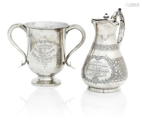 by George Unite, Birmimgham 1877  (3) A Victorian silver hot water pot