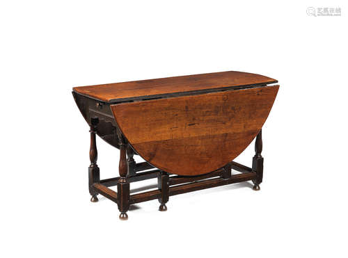 A Queen Anne joined oak gateleg dining table, circa 1710