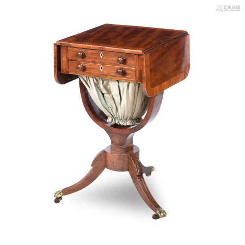 A William IV mahogany and crossbanded worktable