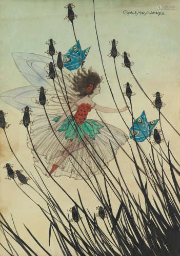 Fairy and butterflies Elizabeth Mary Watt(British, 1886-1954)