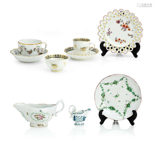 Circa 1765-85 A group of English porcelains