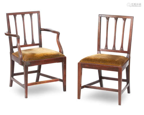 A set of twelve 19th century mahogany dining chairs