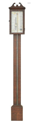 Inscribed Collins Fecit, Paisley  A George III mahogany stick barometer